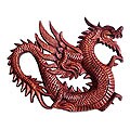 Wood 'Winged Dragon Figure' Relief Panel (Indonesia)