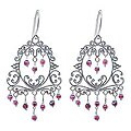 Sterling Silver 'Smiling Clown' Garnet Earrings (Indonesia)