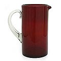Glass Blown 'Ruby Red' Pitcher (Mexico)