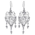 Sterling Silver 'Three Leaves' Earrings (Mexico)