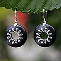 'Moonbeams' Makassar Ebony Earrings (Indonesia)