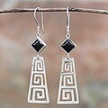 Sterling Silver 'New Era' Onyx Earrings (Indonesia)