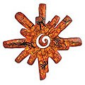 'Cave Art Sun' Iron Candleholder (Mexico)