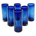 Set of 6 'Pure Cobalt' Highball Glasses (Mexico)