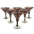 Set of 6 'Amethyst Swirl' Martini Glasses (Mexico)