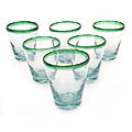 Set of 6 'Conical' Drinking Glasses (Mexico)