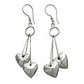 Sterling Silver 'Twin Hearts' Earrings (Indonesia)