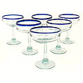 Set of 6 'Happy Hour' Margarita Glasses (Mexico)