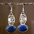 Sterling Silver Lapis Lazuli 'Midnight Light' Earrings (India)