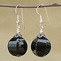 Sterling Silver 'Berries' Onyx Earrings (India)