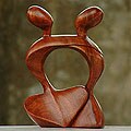 Wood 'Never Let Go II' Sculpture (Indonesia)