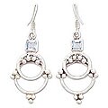 Sterling Silver 'Blue Flow' Topaz Earrings (India)