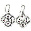 Garnet 'Peacock Plumes' Earrings (Indonesia)