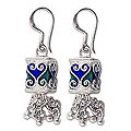 Sterling Silver 'Peacock Fancy' Earrings (Thailand)