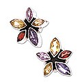 Citrine and Amethyst 'Starflower' Earrings (India)