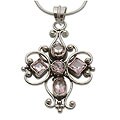 'Floral Cross' Amethyst Necklace (Indonesia)