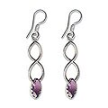 Silver 'Magic Eight' Amethyst Earrings (India)