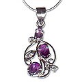Sterling Silver 'Wine Delight' Amethyst Necklace (India)