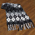 Alpaca Wool 'Monochrome Rhombus' Scarf (Peru)