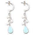 Silver 'Sweet Perfection' Pearl and Opal Earrings (Peru)