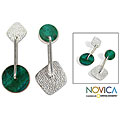 Chrysocolla 'Opposites Attract' Earrings (Peru)