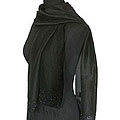 Silk 'Glamour in Black' Beaded Shawl (Thailand)