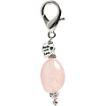 Silver Rose Quartz and Crystal Bead Pet Charm