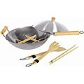 14-inch Professional 7-piece Carbon Steel Wok Set