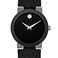 Movado Women's Safiro Black Leather Watch