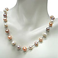Sterling Freshwater FW Pearl Link Necklace (8-8.5 mm)