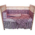 Tadpoles Damask 4-piece Pink and Brown Crib Set