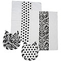 Tadpoles Black and White Damask 4-piece Layette Set