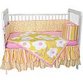 Tadpoles Field of Flowers Pink and Yellow 4-piece Crib Set