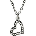 Zinc Alloy Rhinestone Double Heart and Chain Necklace