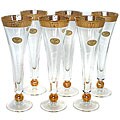Italian Handcrafted 14k Gold-trimmed Flute Glasses (Set of 6)