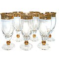 Italian Handcrafted 14k Gold-trimmed Flute Glasses (Set of 6)