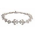 Sterling Silver Cubic Zirconia Fleur De Lis Bracelet