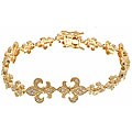 Goldtone Cubic Zirconia Fleur de Lis Bracelet