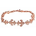 Rose Goldtone Cubic Zirconia Fleur de Lis Bracelet