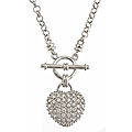Sterling Silver Heart-shaped Cubic Zirconia Necklace
