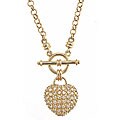14k Goldplated Heart-shaped Cubic Zirconia Necklace