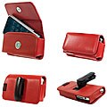 Red Horizontal Leather Case for Apple iPhone 3G