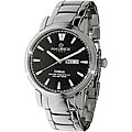 Haurex Italy Inteus Men's Black Dial Steel Watch