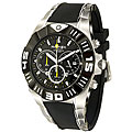 Haurex Italy Men's Black Mamaba Steel Chronograph Watch