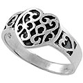 Sterling Silver Vintage Heart Ring