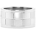 Stainless Steel Checkered Cuff Ring