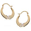10K Yellow Gold 'X' Hoop Earrings