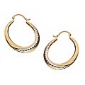 10k Yellow and White Gold Hoop Earrings
