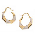 10k Yellow and White Gold Hoop Earrings