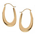 10k Yellow Gold Elongated Hoop Earrings